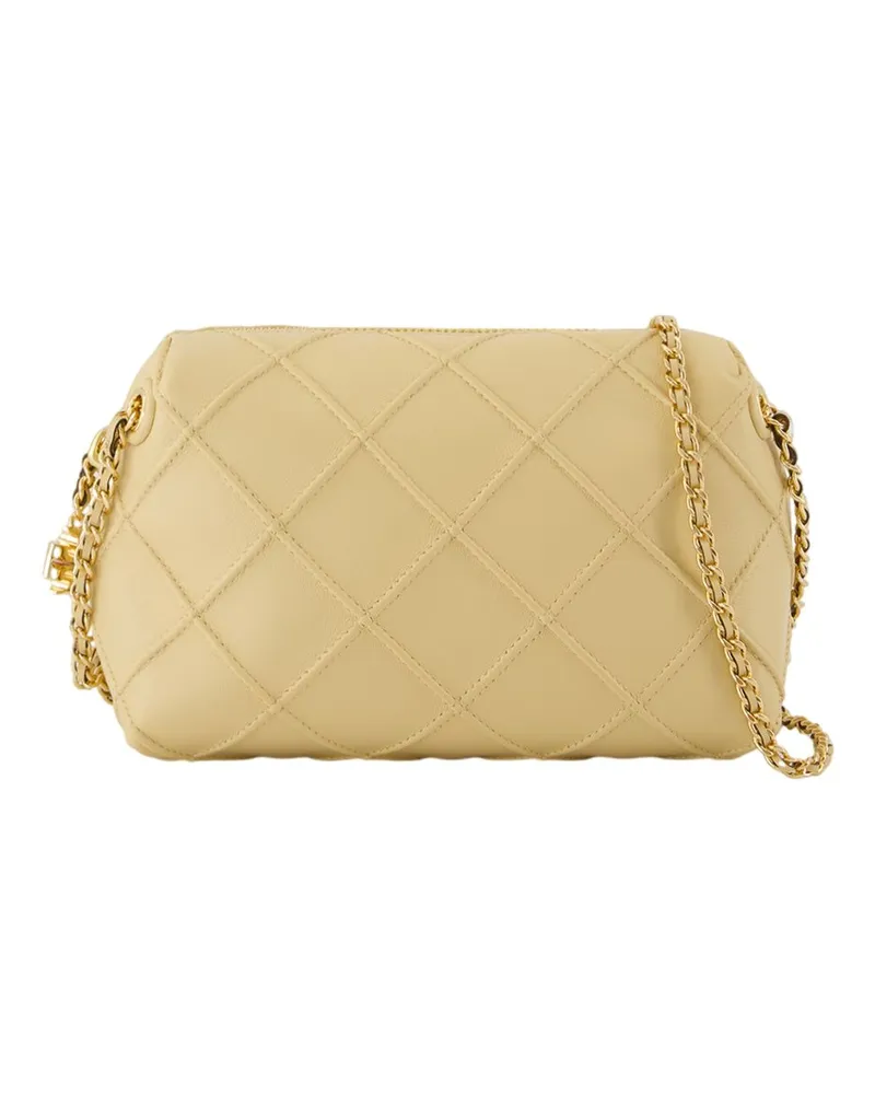 Tory Burch Women's Fleming Small Shoulder Bag -  Leather Beige White Lambskin Crossbodies Beige