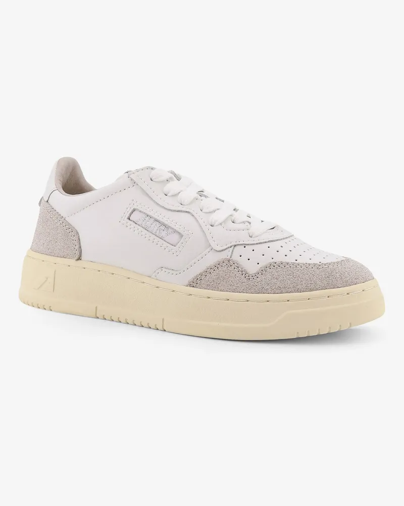 AUTRY Women's Low Leather Sneakers With Rounded Toe White Trainers White