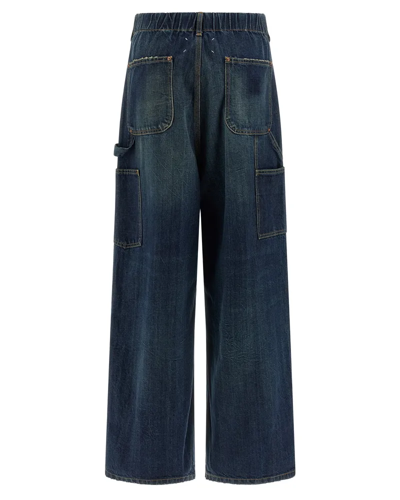 Maison Margiela Women's Blue Cotton Relaxed Fit Jeans Clothing Blue