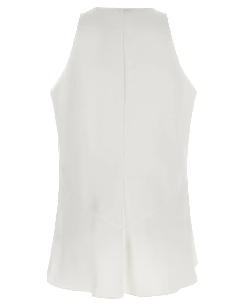 Brunello Cucinelli Cotton-Silk Satin Tank Top — White White