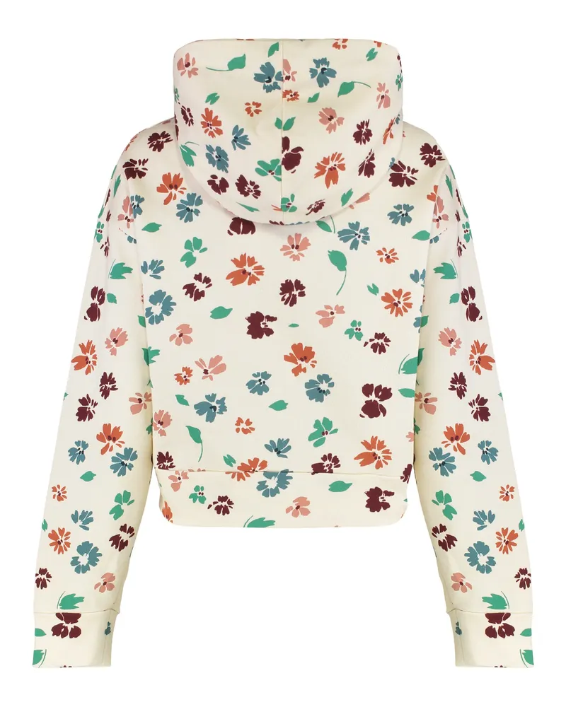 Kristina Ti Women's Floral Print Cotton Hoodie Hoodies Cream