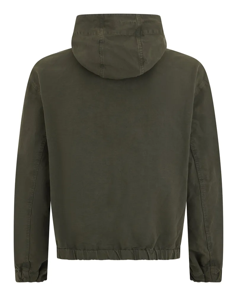 Stone Island Men's Hooded Jacket Khaki Cotton Bomber Khaki