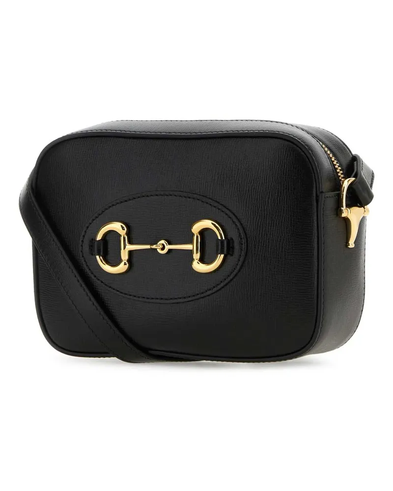 Gucci Women's Horsebit 1955 Crossbody Bag Black Leather Black