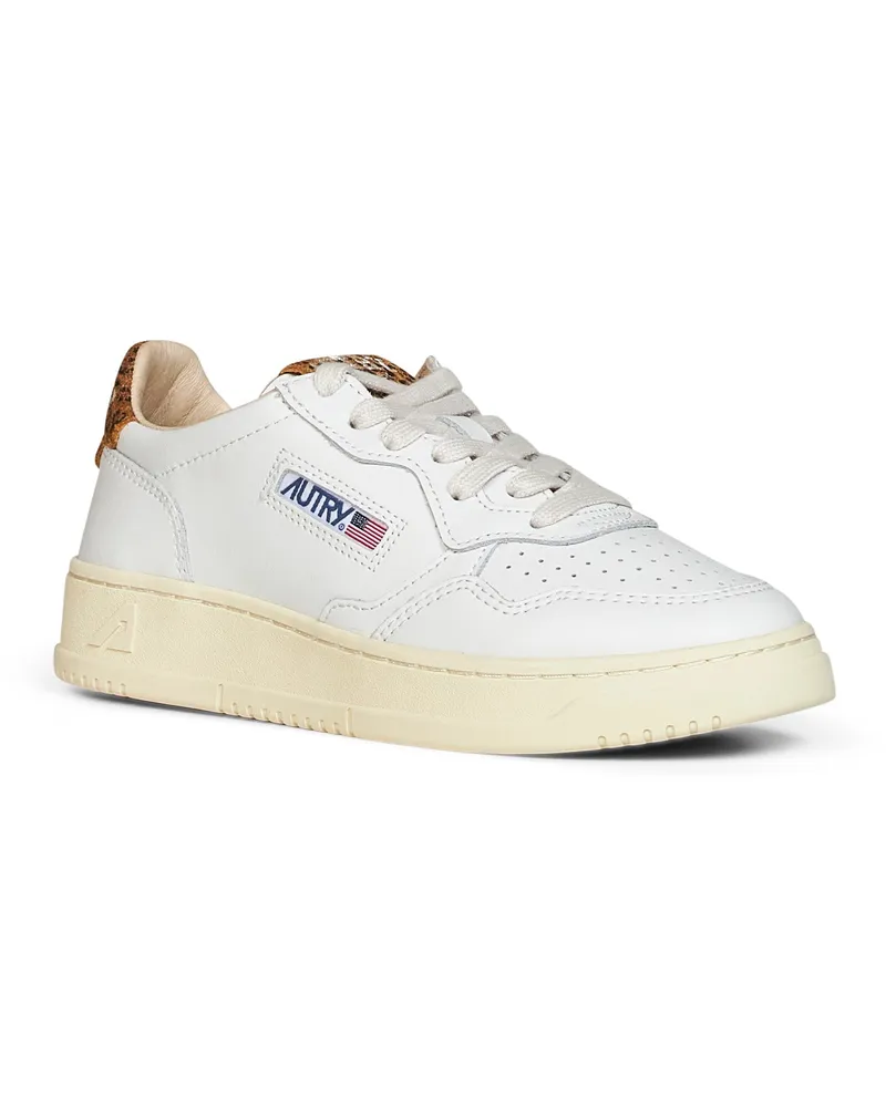AUTRY Women's Sneakers Medalist Low White Leather Camel Trainers White