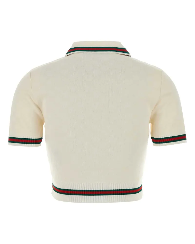 Gucci GG Jersey Striped Polo — White White
