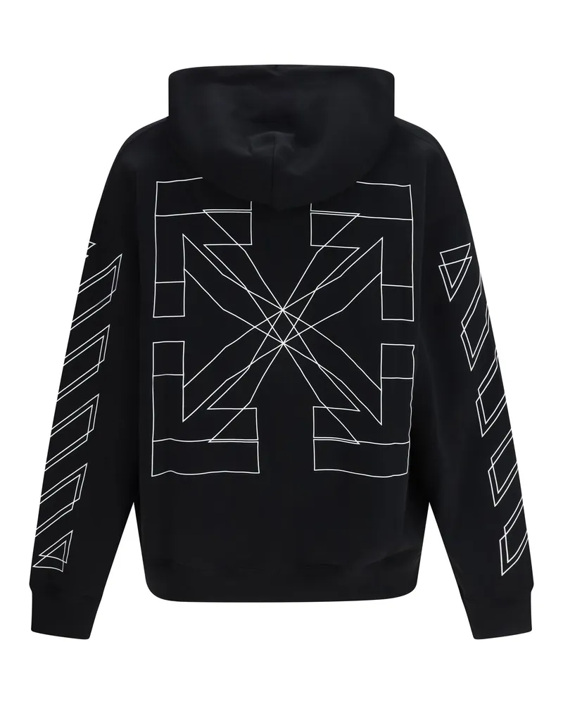 OFF-WHITE Men's Hoodie Big Double Arrow Black Cotton Sweatshirts Sweater Black