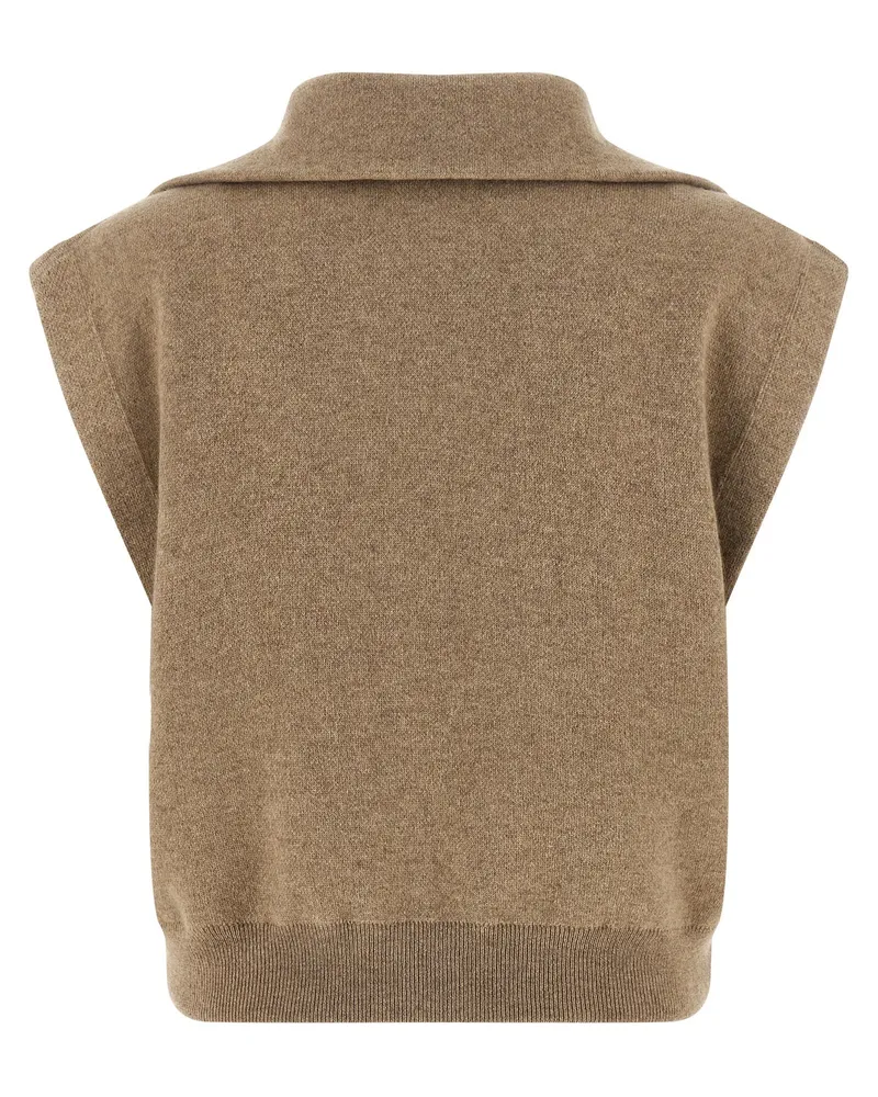 Brunello Cucinelli Cashmere Mélange Vest — Beige Beige