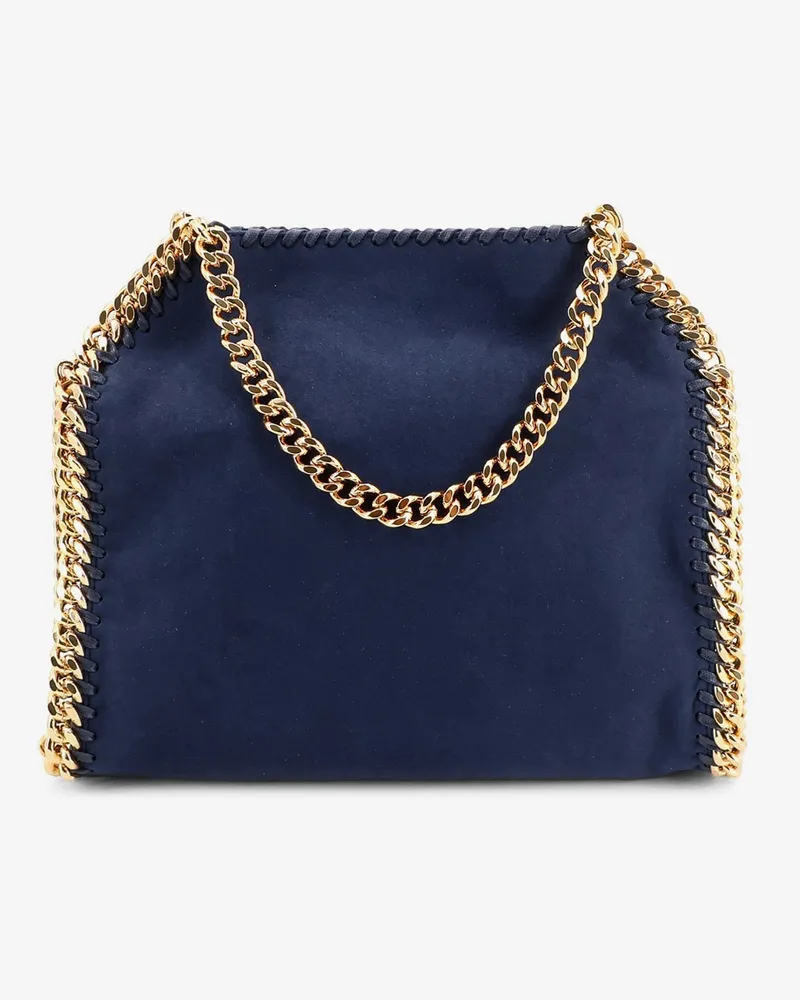 Stella McCartney Women's Crossbody Bag Falabella Mini Velvet Blue Polyester Shoulder Navy