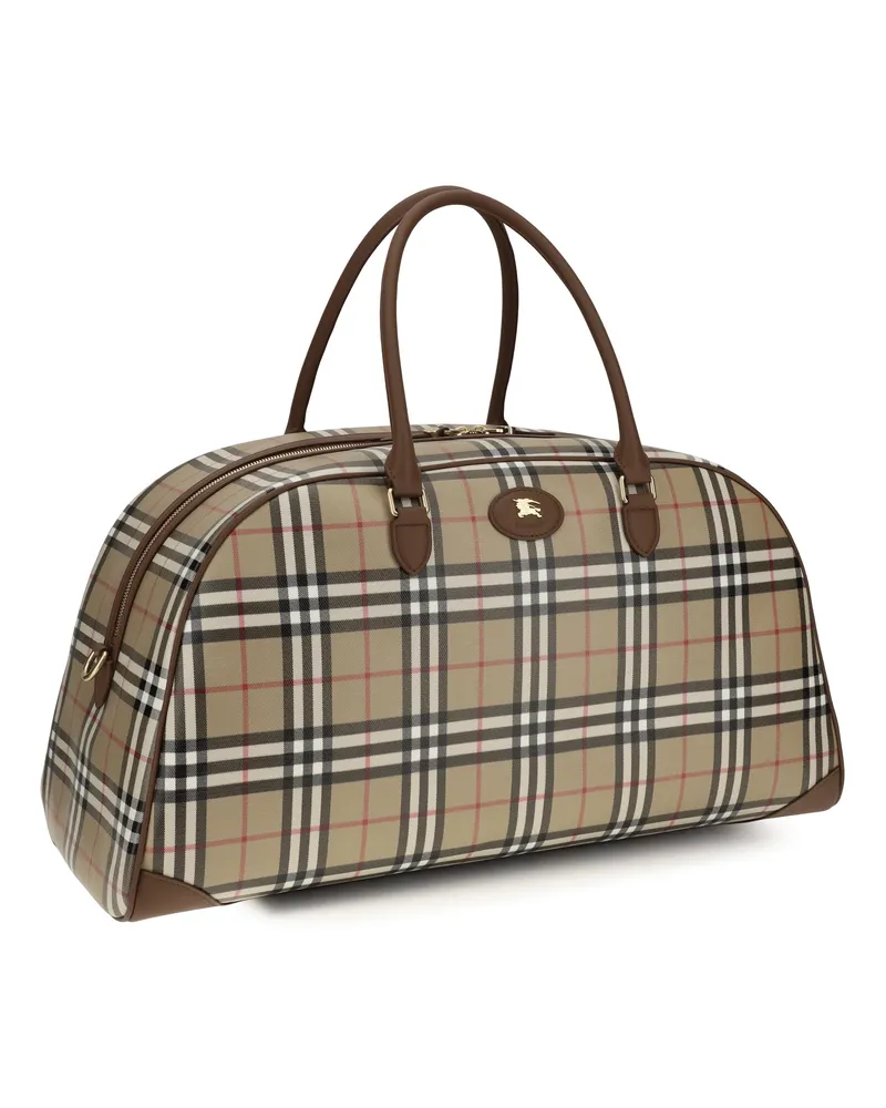 Burberry Men's Check Travel Bag Archive Beige Cotton Suitcases Beige