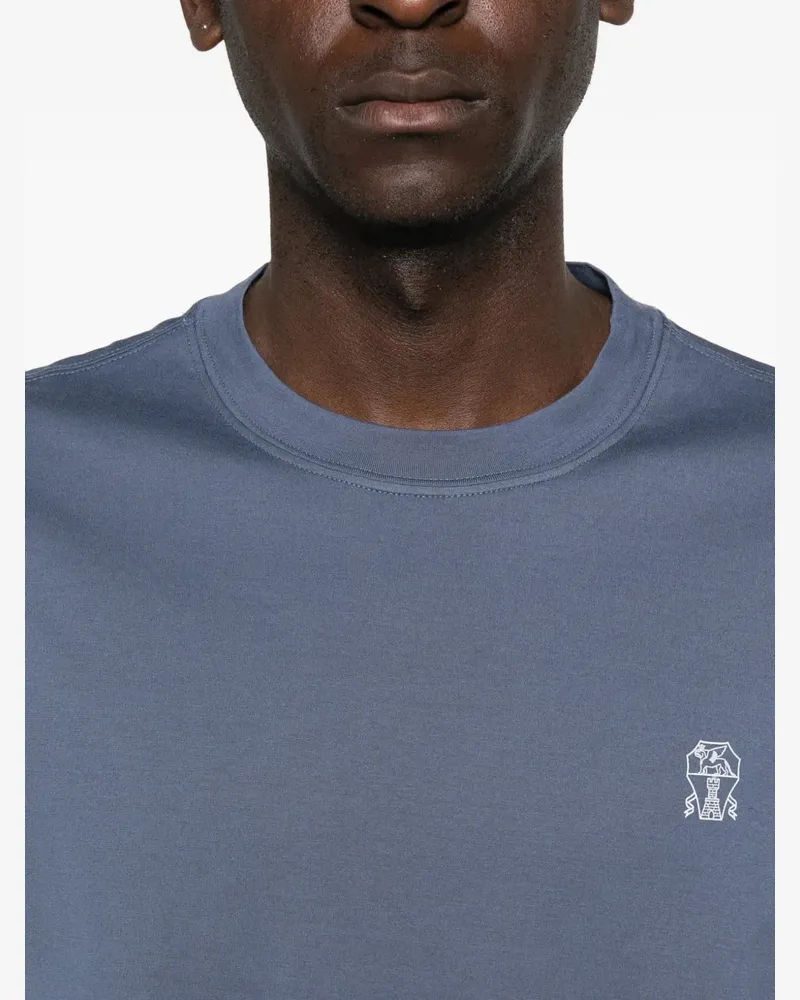 Brunello Cucinelli Men Short-Sleeve T-Shirt Ss26 M Slate