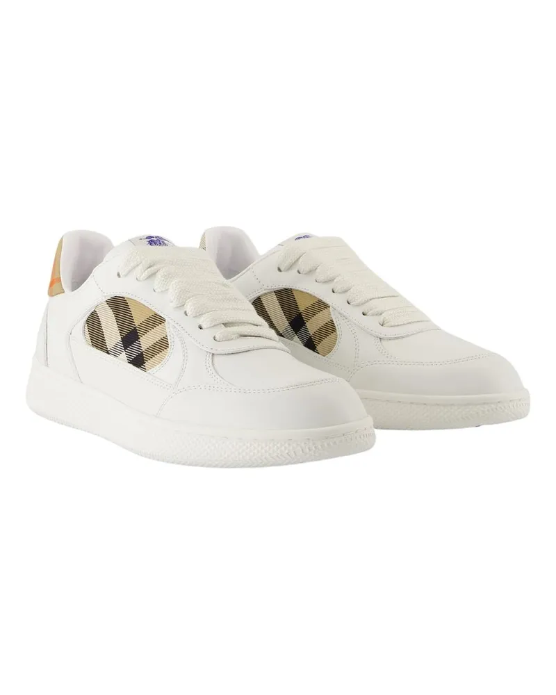 Burberry Women's Lf Terrace Mix Sneakers -  Leather White Calfskin Shoes White