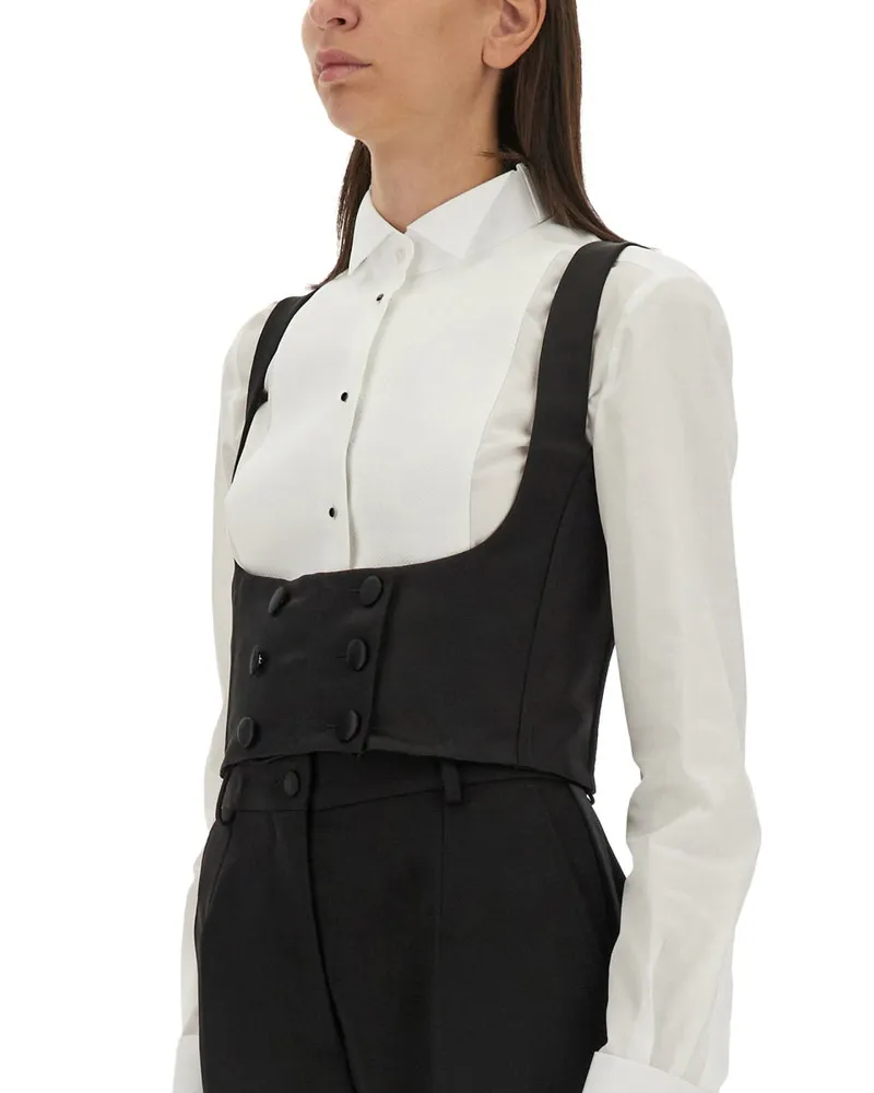 Dolce & Gabbana Double-Breasted Tuxedo Vest — Black Black