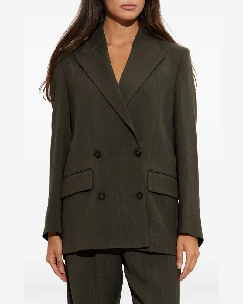 Golden Goose Double-Breasted Wool Blazer — Olive Olive