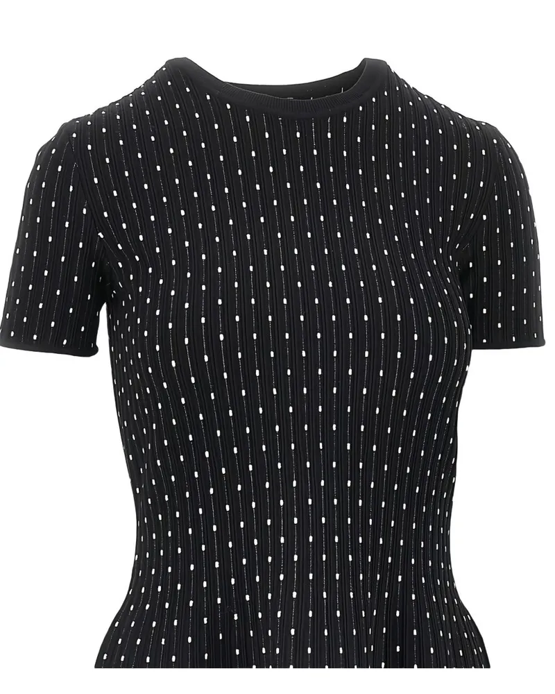 Emporio Armani Polka-Dot Knit Dress — Black Black