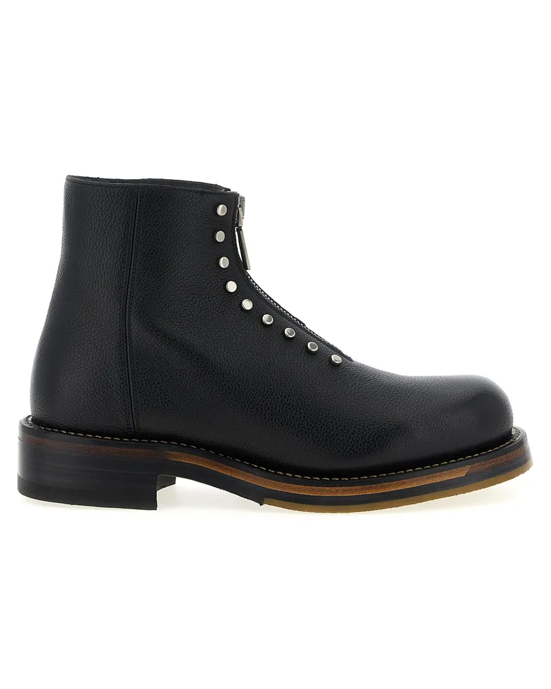 Alexander McQueen Men's Black Calfskin Ankle Boots Black