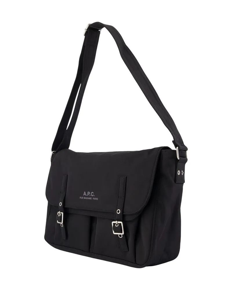 A.P.C. Men's Messenger Archive Crossbody -  Synthetic Black Bags Crossbodies Black