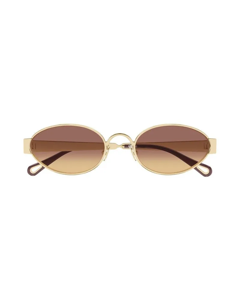 Chloé Women's Sunglasses Gold-Brown Metal Gold