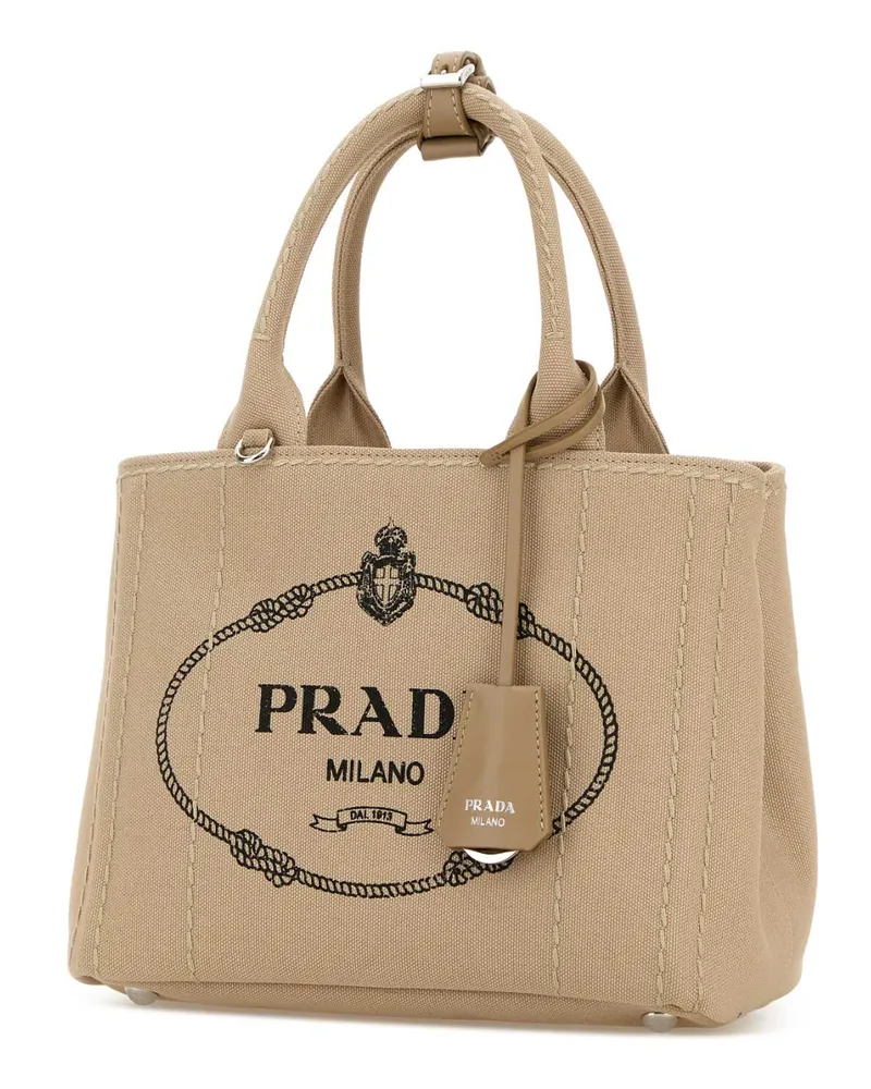 Prada Women's Beige Canvas Small  Jardiniã¨re Handbag Corda Borse A Mano Bag Beige