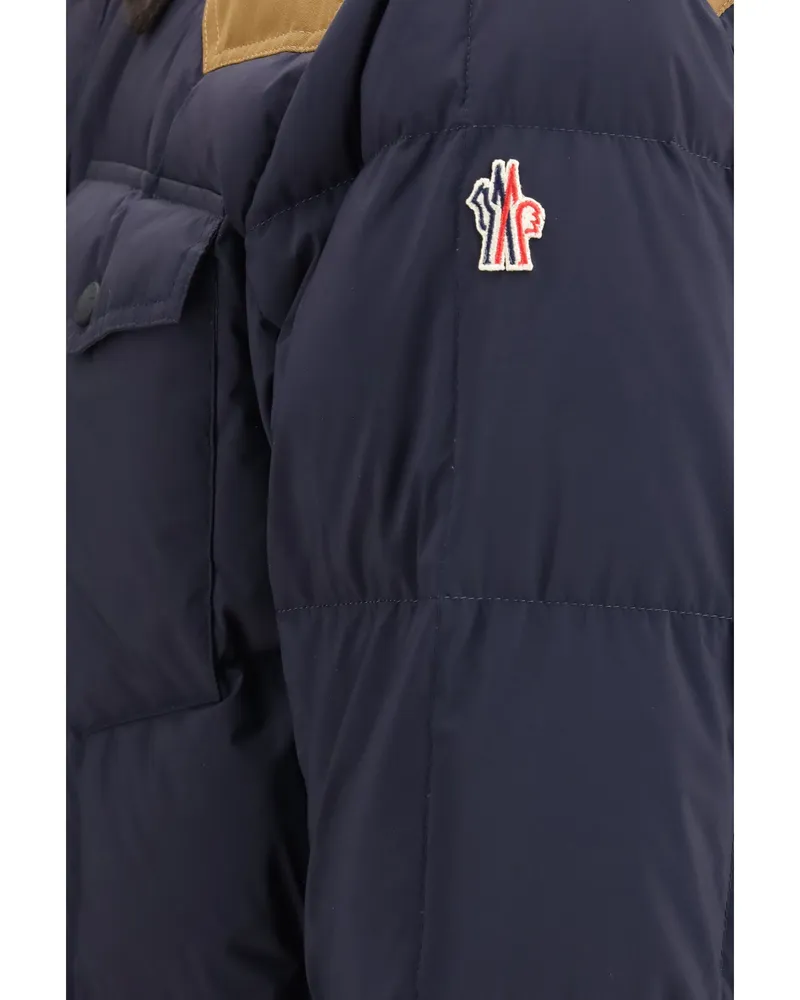 Moncler Color-Block Down Insulated Down Jacket — Navy Navy