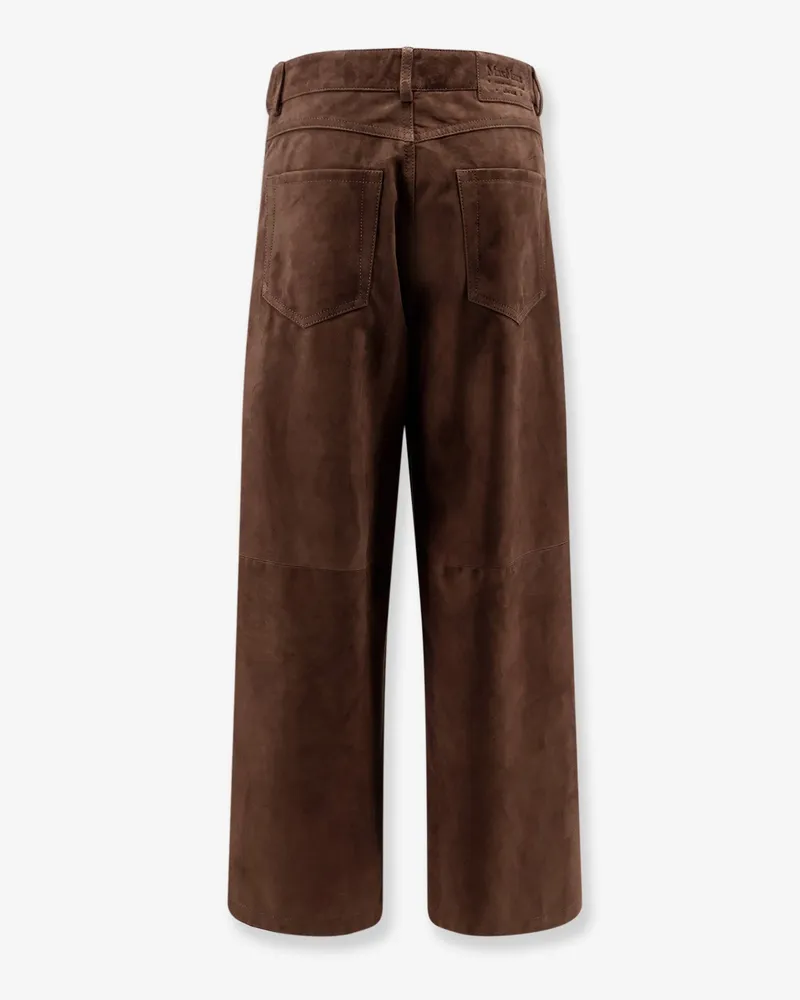 Max Mara Women's Suede Trousers Brown Leather Brown