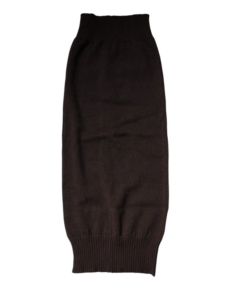 Dolce & Gabbana Men's Brown Cashmere Knitted Neck Warmer Foulard Scarf Black Black