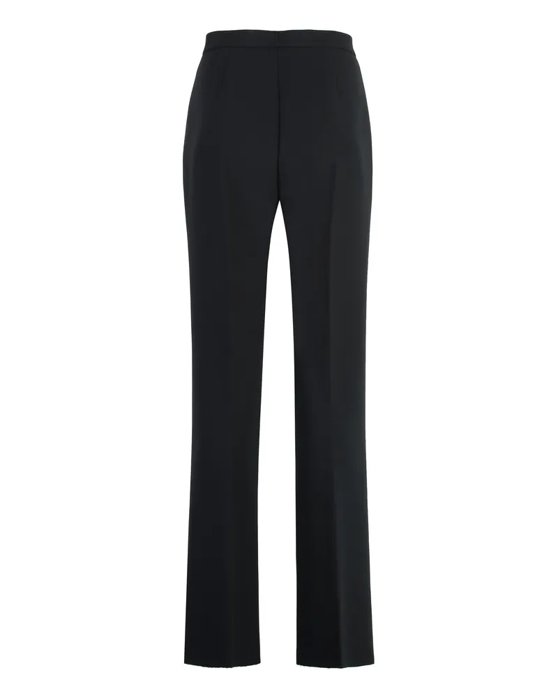 MSGM Women's Crêpe Tailored Trousers Black Elastane Flared Black