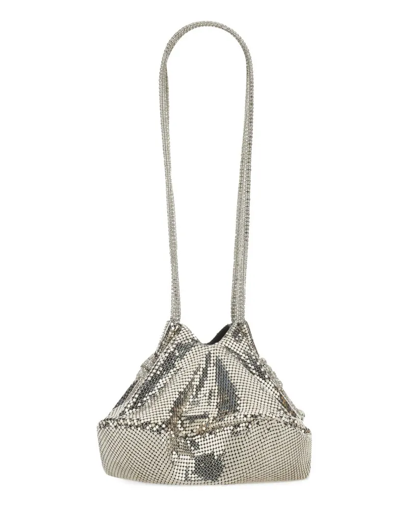 KARA Women's Ufo Shoulder Bag Silver Polyester Silver