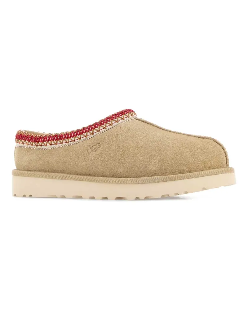 UGG Women's Sand Suede Tasman Slippers Sanddarkcherry Flat Shoes Beige
