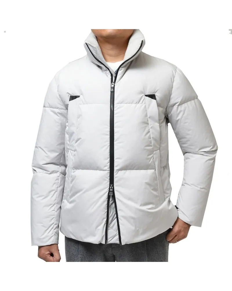 Herno Men's Gray Polyester Coat Clothing White