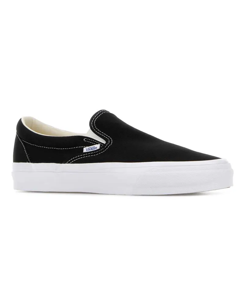 Vans Unisex Black Canvas Reissue Slip Ons Lxblackwhite Sneaker Black