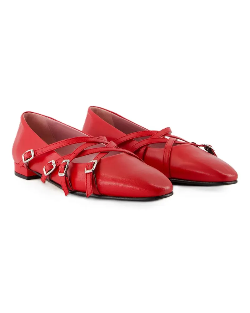 Carel Women's Eloise Ballerinas -  Leather Red Calfskin Shoes Flat-Shoes Red