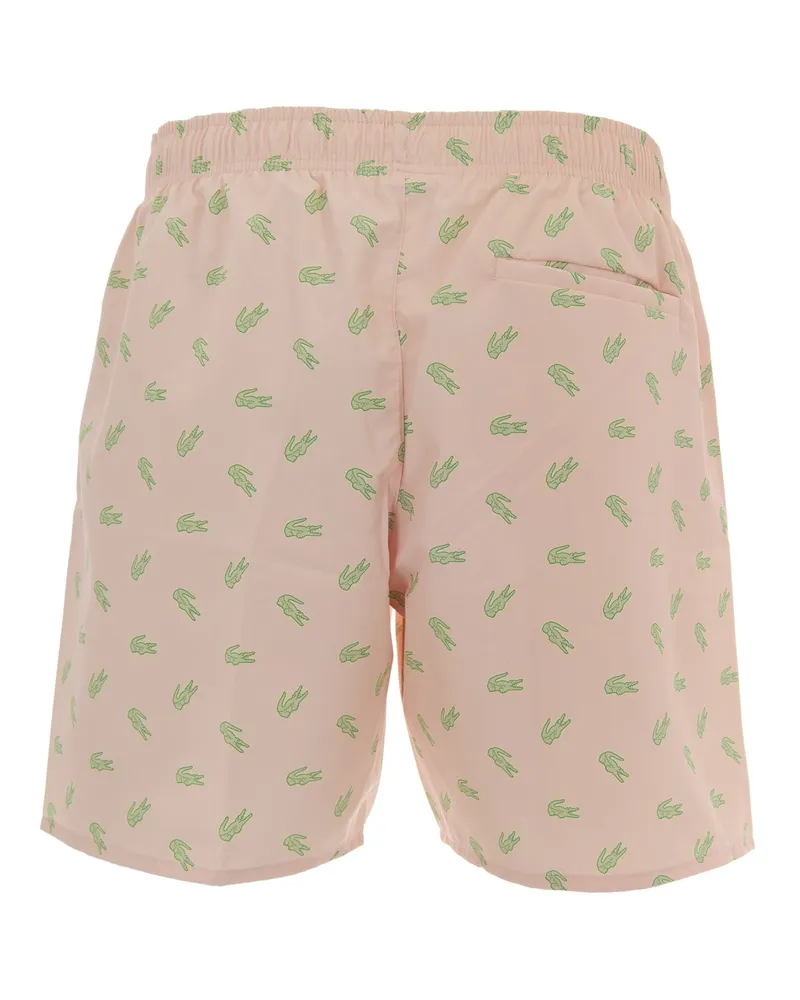 Lacoste Men's Swim Shorts Coccodrilli Pale Rose Polyester Pink