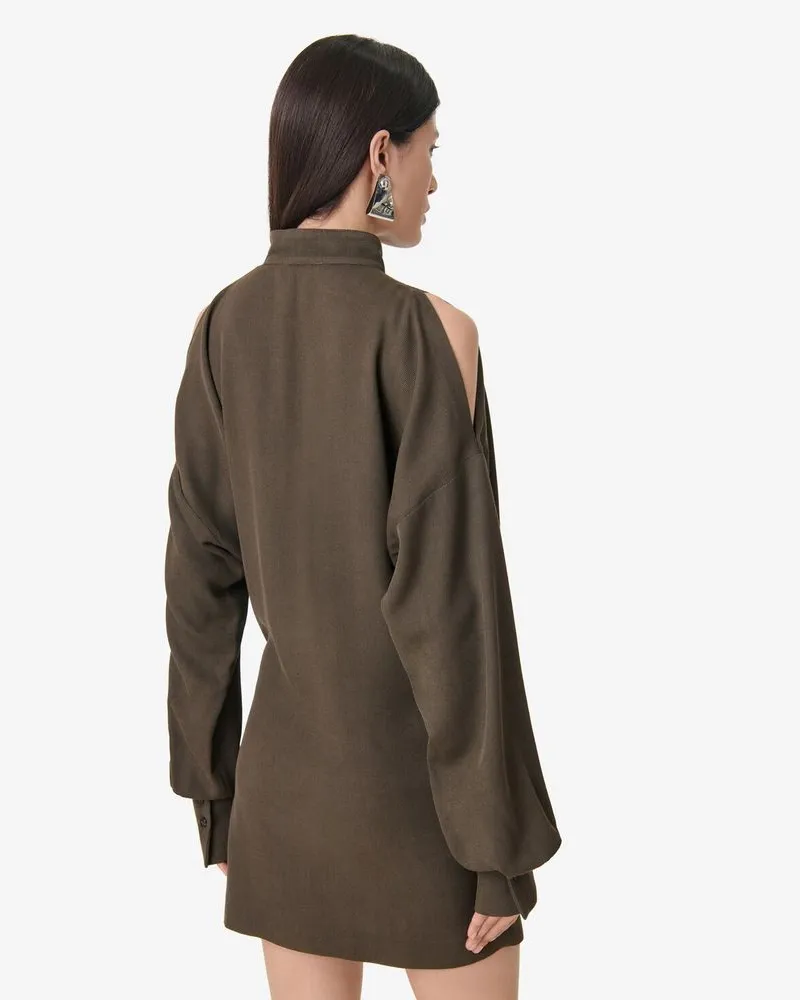 IRO Cold-Shoulder Dress — Brown Brown