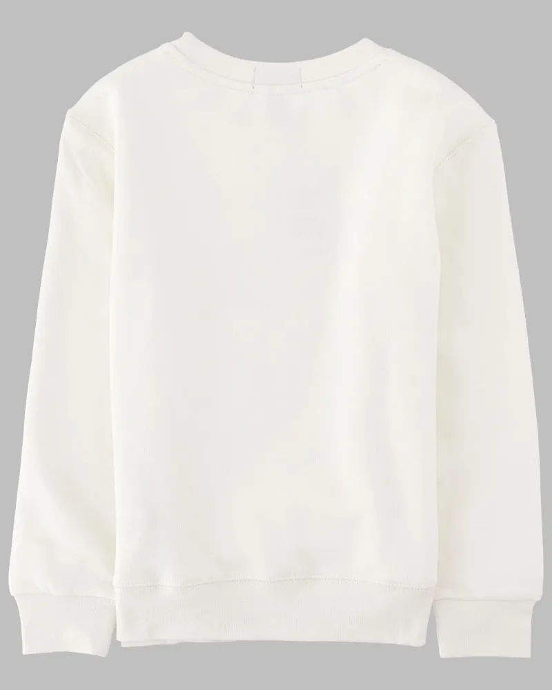 Ralph Lauren Cotton-Blend Knit Pullover Sweatshirt — White White