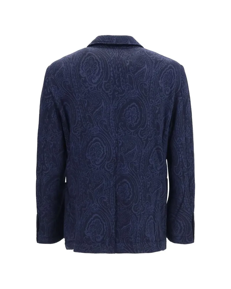 Etro Men Blue Wool Oves Aries Jacket Clothing Navy