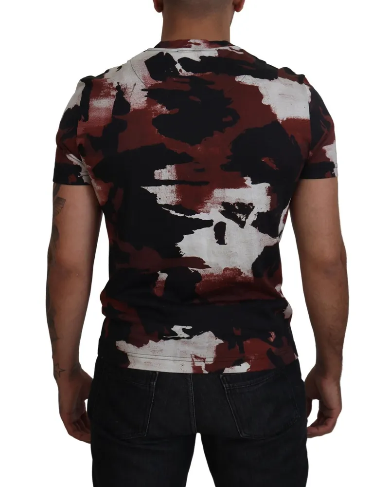 Dolce & Gabbana Men's Multicolor Tie Dye Cotton Crew Neck T-Shirt Multicolor