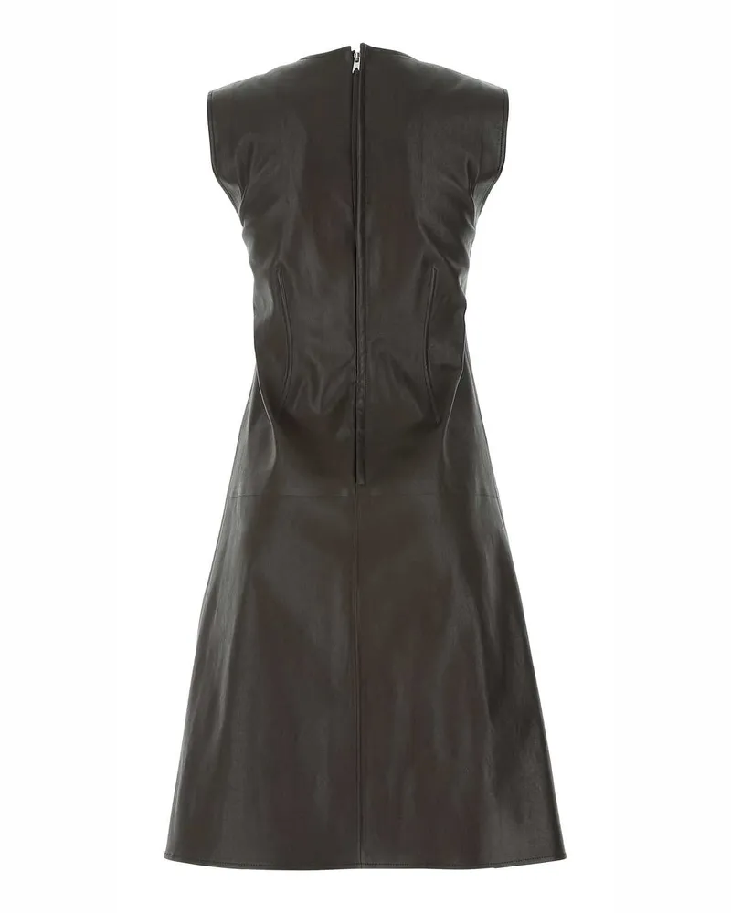 Bottega Veneta Women's Dark Brown Nappa Leather Dress 2113 Exterior: Lamb Abiti Brown