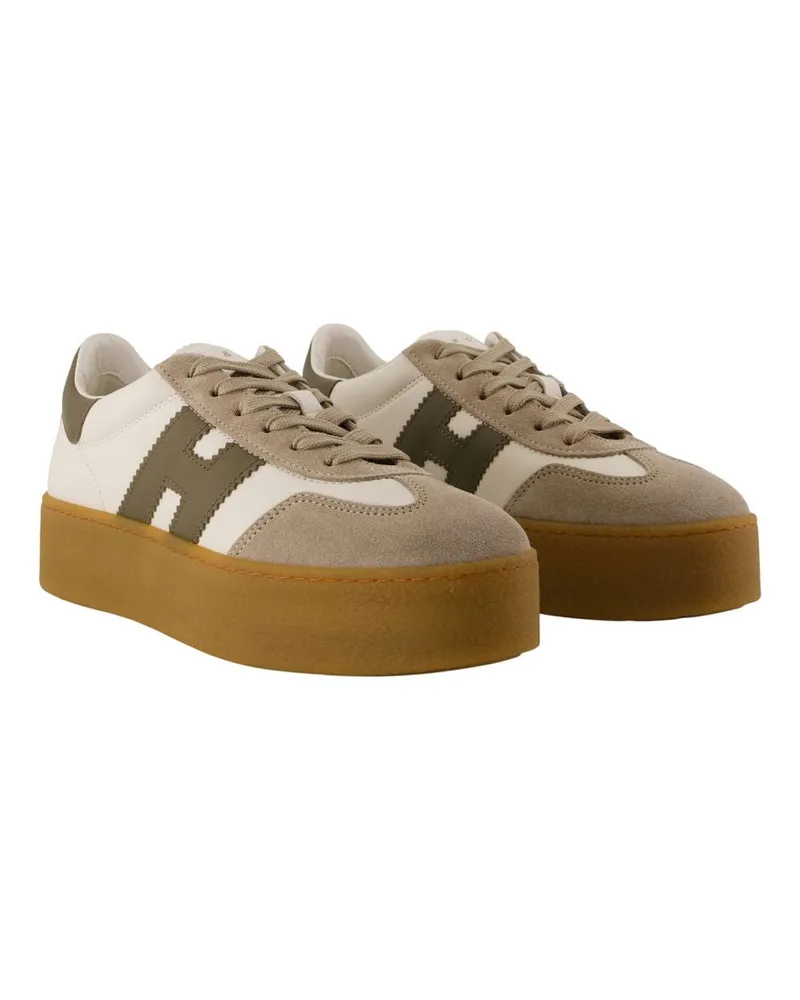Hogan Women's H698 Allacciato H Sneakers -  Leather White Goatskin Shoes White