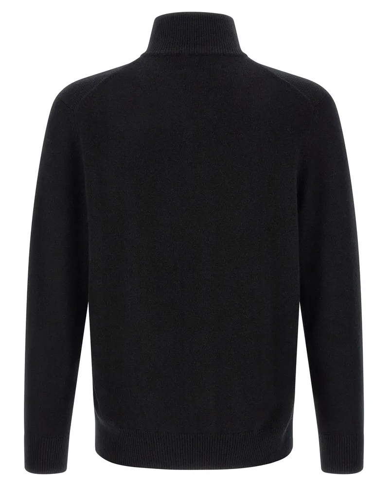 Ballantyne Diamond Intarsia Cashmere Cardigan — Black Black