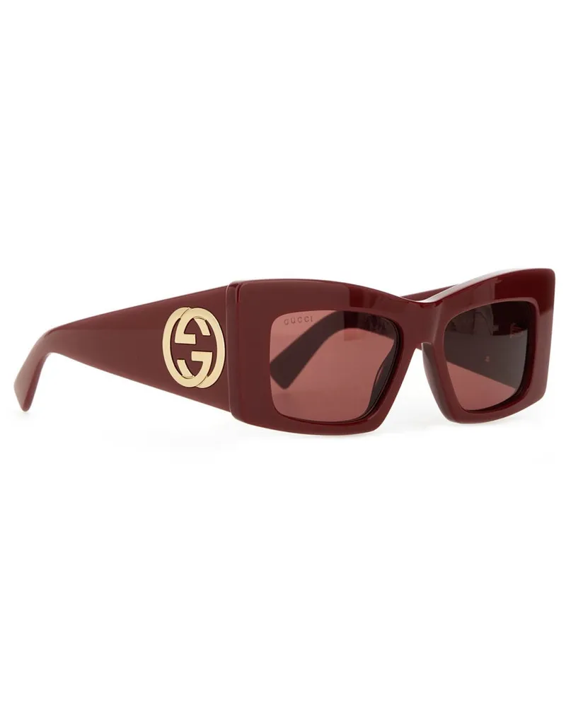 Gucci 819535_J07406060 Square Red Acetate Sunglasses — Red Red