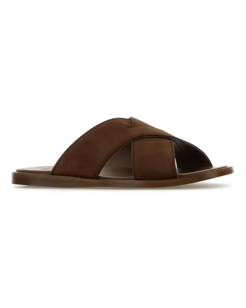 Church's Women's Brown Suede Oriyah Slippers Burnt Flat Shoes Brown