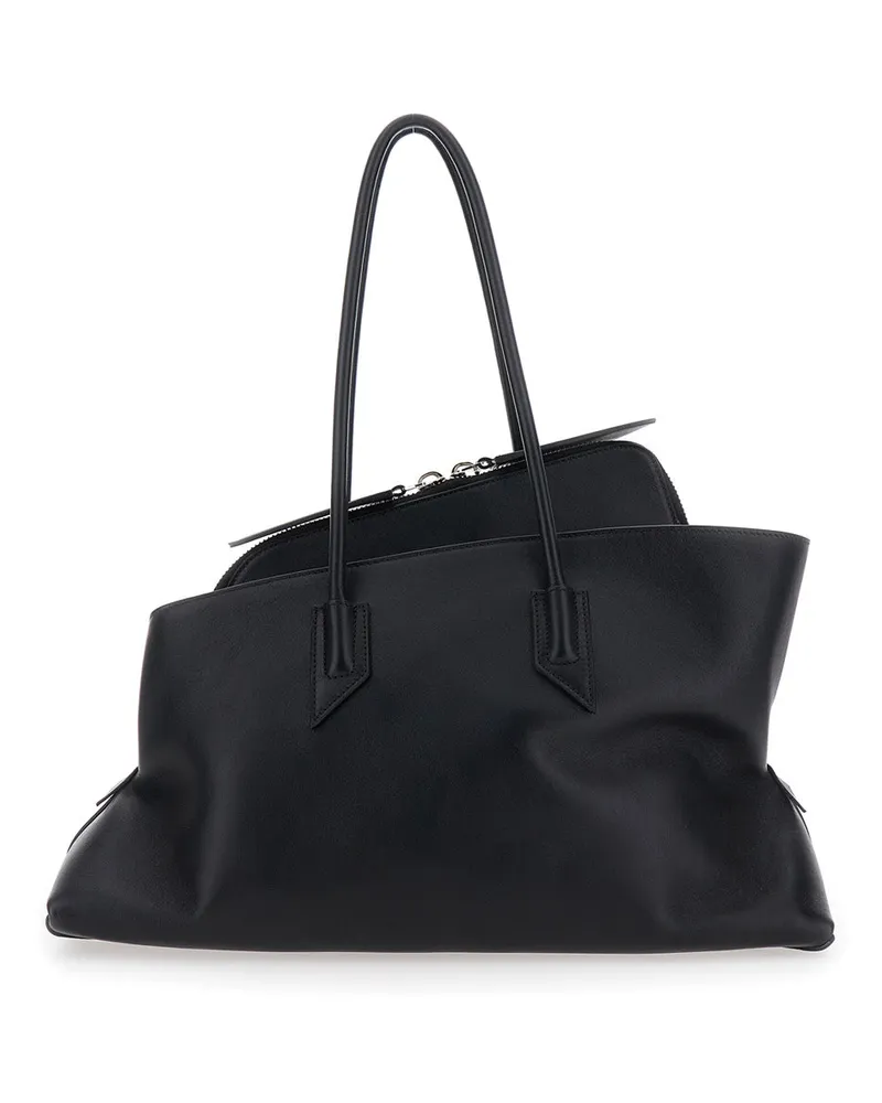 ATTICO Women's Shoulder Bag Passeggiata Black Leather Calf Black