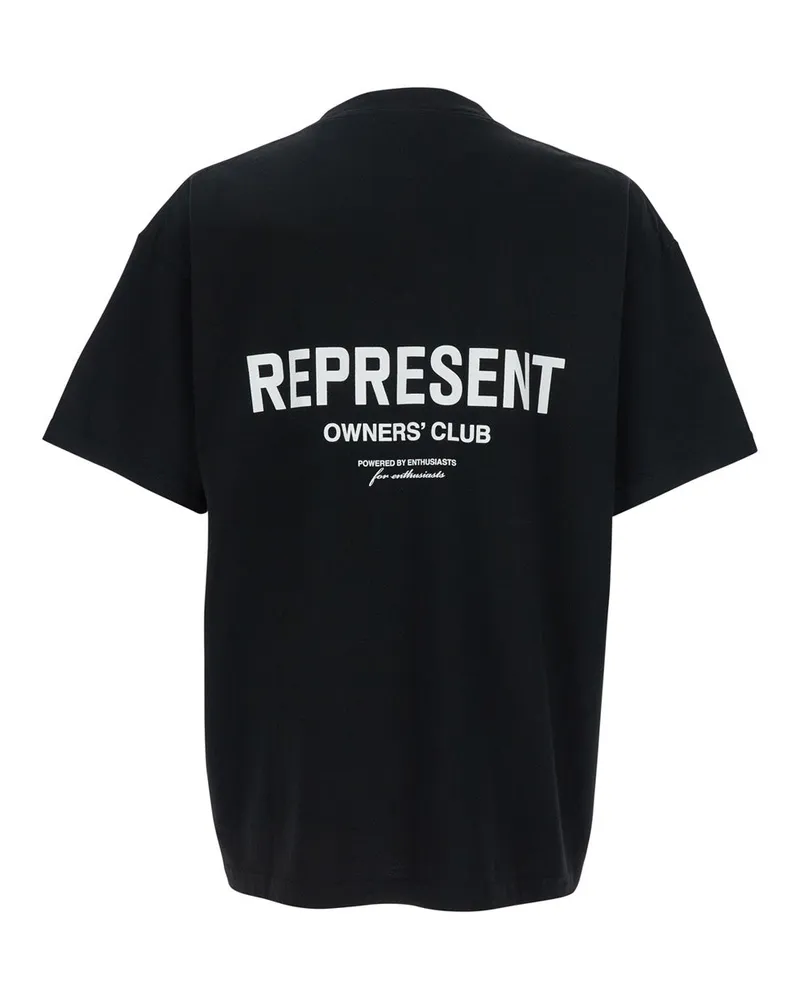 REPRESENT Logo-Embroidered T-Shirt — Black Black