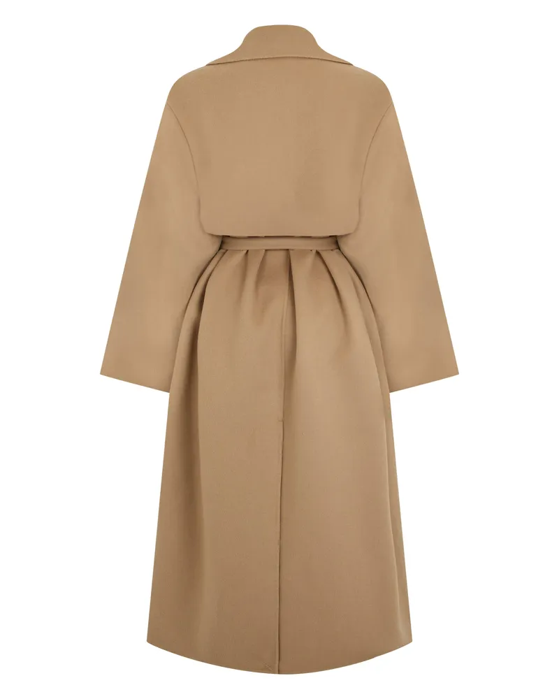 Max Mara Women's Long Coat Virgin Wool Camel Camel