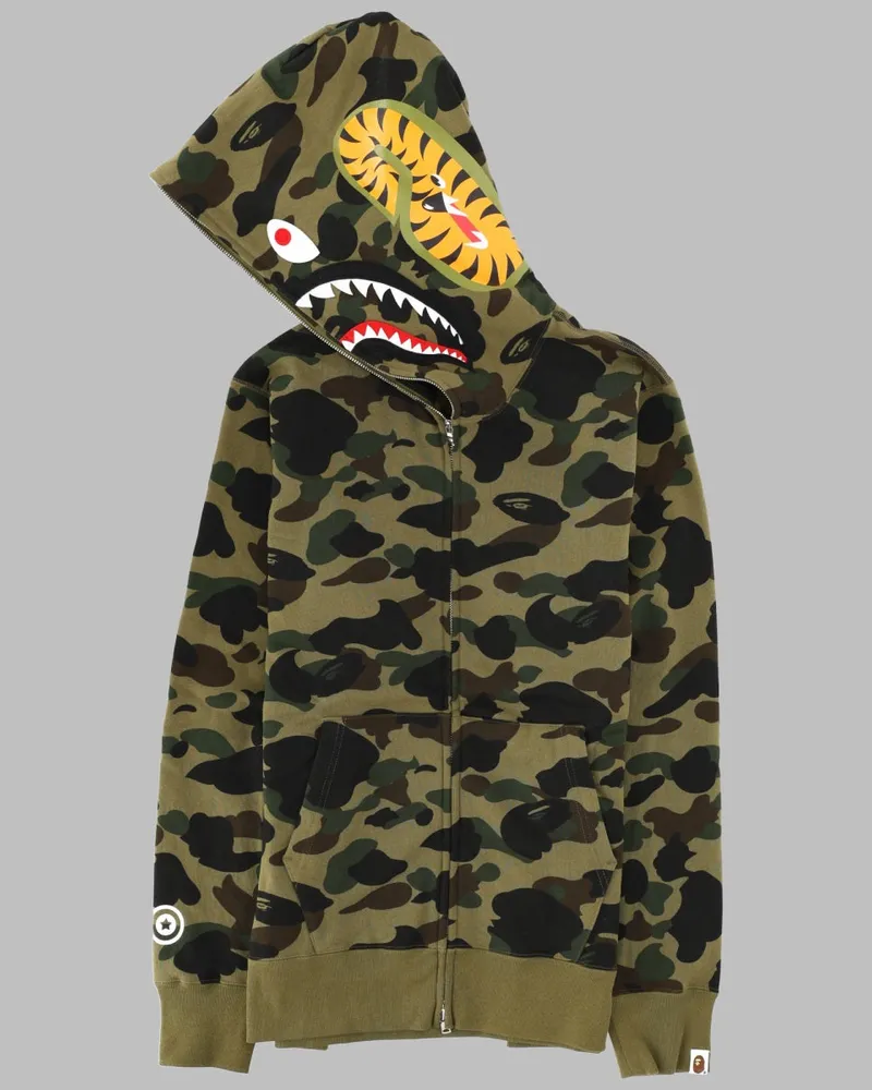 BAPE Shark Hooded Sweatshirt — Green Green