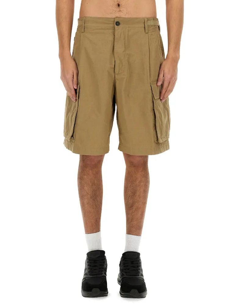 Dsquared2 100% Cotton Cargo Shorts — Beige Beige