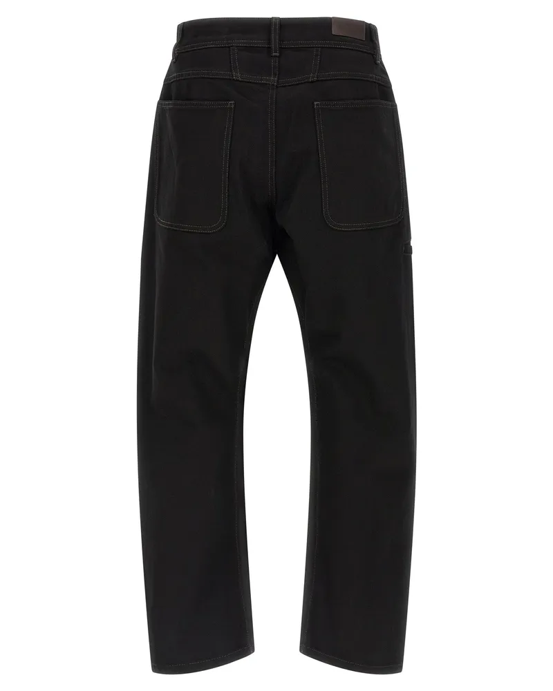 Christophe Lemaire Men's Black Cotton Relaxed Fit Jeans Clothing Black