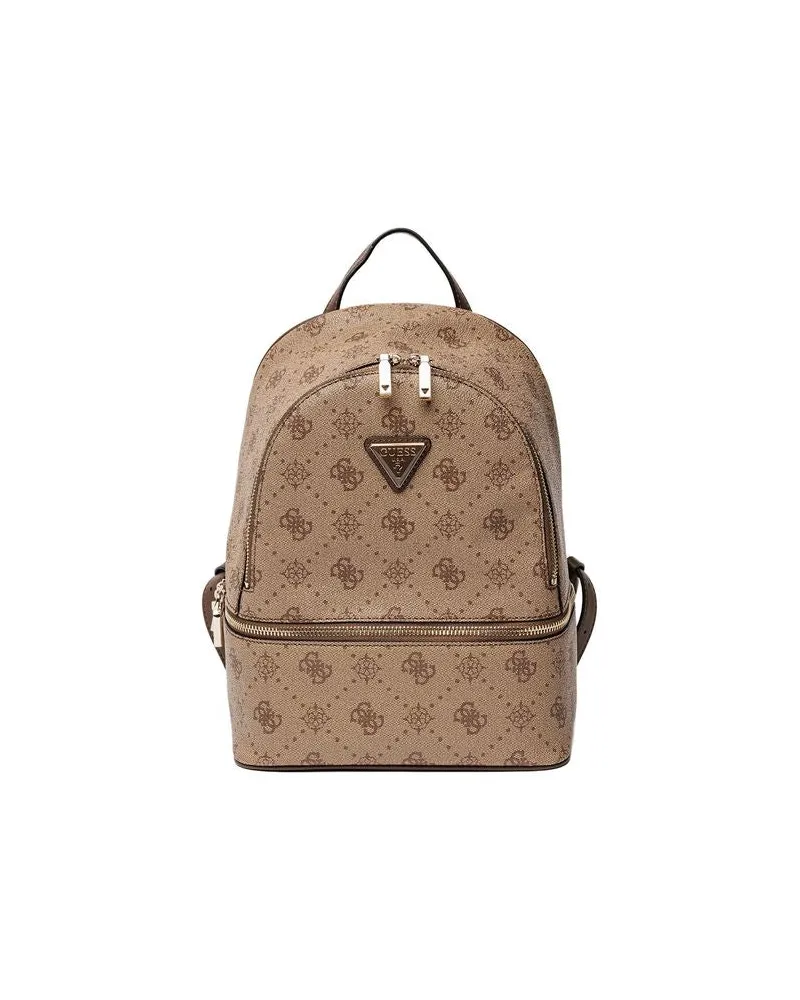 Guess Women's Backpack Latte Logo Polyurethane Bags - Backpacks Beige