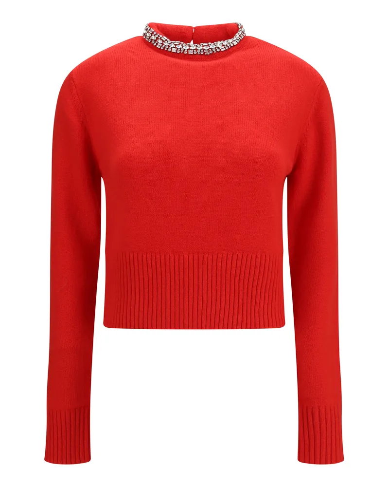 Pinko Women's Wool Sweater Berlino Hibiscus Red (ovis Aries Red