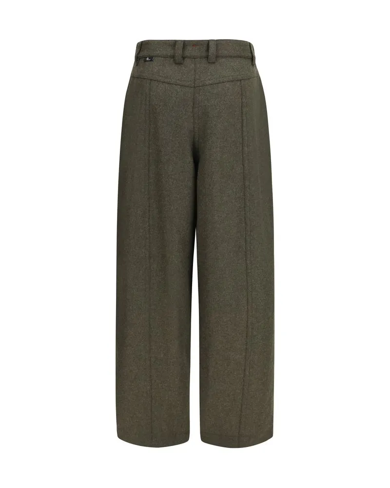 Moncler Wool Loden Trousers — Brown Brown